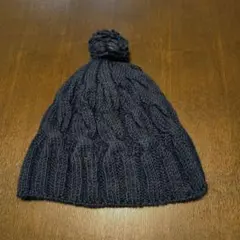 ネイビーケーブル編み ニット帽