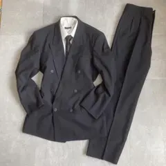 90s Vintage スーツセットアップ ダブルブレスト 6B ブラック