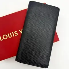 【新型】ルイヴィトン エピ ポルトフォイユ ブラザ ノワール 黒 二つ折り財布