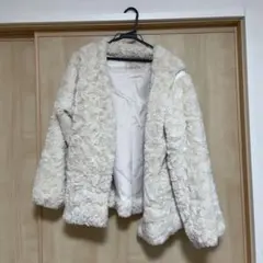 NICE CLAUP もこもこ上着 フリーサイズ 白 中古のサムネイル