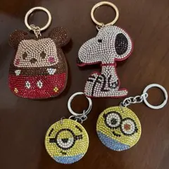 ディズニースワロフスキー風キャラクターキーホルダーセット
