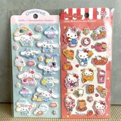 新品未使用　ジュエルマシュマロステッカー　シナモロール　ハローキティ　正規品