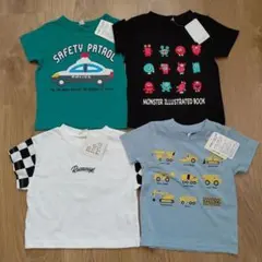 ④新品　９０センチ　男の子　半袖　Tシャツ　４枚セット　動物　綿100％