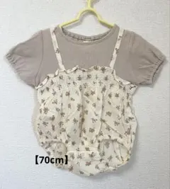 tete a tete 花柄 半袖 ロンパース 70cm