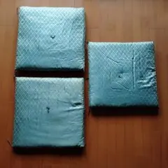 座布団 3枚セット 花柄 ブルー系