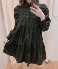 INGNI パワショルティアードシャツワンピース