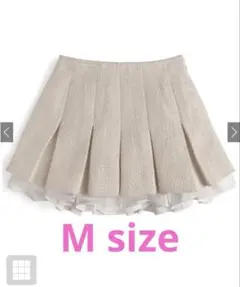 GRL インパン裏地付きフリルツイードプリーツミニスカート [gm838]