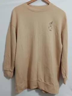 MOOMIN meー ベージュ 刺繍 トレーナー