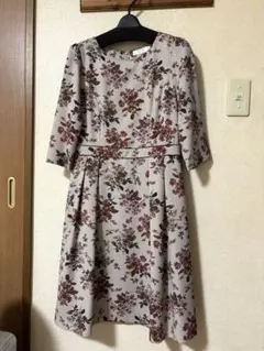 美品　東京スタイル　アリスバーリー　ワンピース　9号　春秋　結婚式　花柄　七分袖