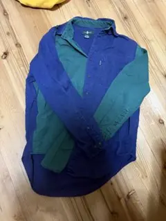 バイカラー長袖シャツ