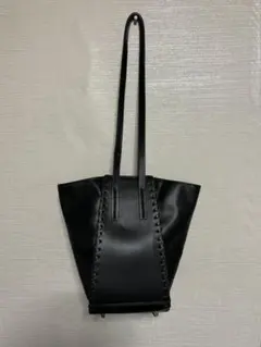 オーバーロックステッチロングハンドルバッグ