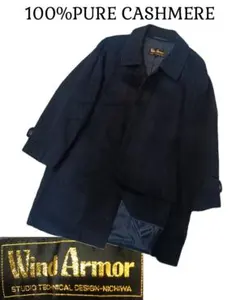 【Wind Armor】カシミヤ100% チェスターコート ネイビーM寸l17