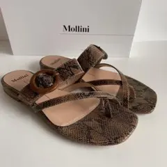 モリーニ Mollini フラット サンダル シューズ パイソン柄 38のサムネイル