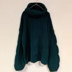 Sena ダークグリーン タートルネックセーター ハイネック ニット ぽってり