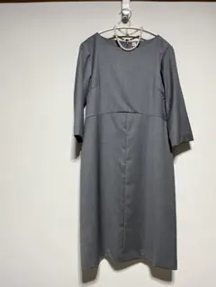 新品ライトウールワンピース　グレーM 入学式　卒業式　シンプル
