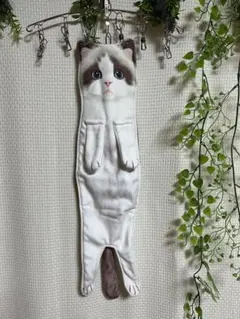 猫型 タオル ハンカチ リアルプリント