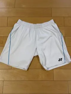 YONEX ハーフパンツ ホワイト ブルー Lサイズ - メルカリ