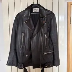 Acne Studios ブラックレザーダブルライダースジャケットのサムネイル