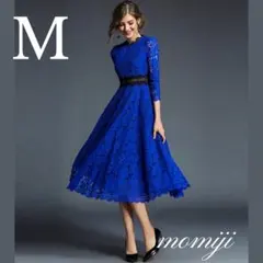 新品 M ワンピース ドレス レディース ロング 成人式 同窓会 長袖 レース