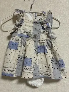 petit main バンダナ柄 ロンパース 80cm