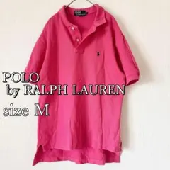 ラルフローレン 半袖 ポロシャツ M ピンク 綿100% 刺繍ロゴ POLO