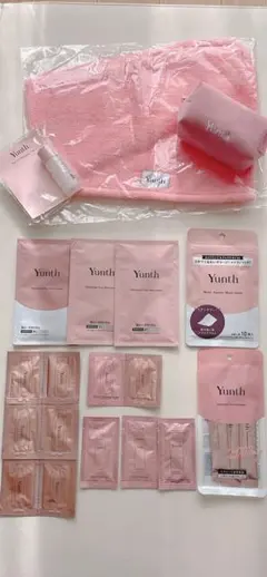 Yunth スキンケアトライアルセット 飲むビタミンC ヘアターバン ポーチ