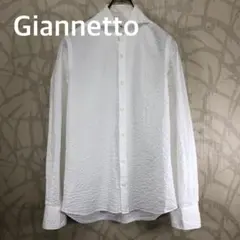 Giannetto ジャンネット 長袖シャツ ホワイト シアサッカー　イタリア製のサムネイル