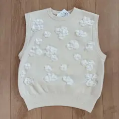 UNITED ARROWS フラワー装飾 ニットベスト