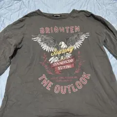 ダークグレー グラフィックTシャツ 鷲デザイン