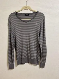 BURBERRY BLACK LABEL Vネックボーダー　 長袖カットソー