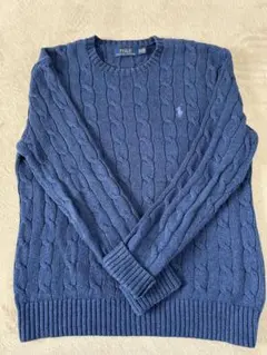 ラルフローレン　ケーブルニット ブルー　XS