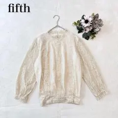 【フィフス】長袖ブラウス（フリー）総レース フェミニン ウエストギャザー