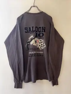 No.4900 GILDAN 両面プリント ロングTシャツ L 古着