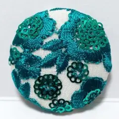 インド刺繍　№3539　緑スパンコール　㊳ミリ