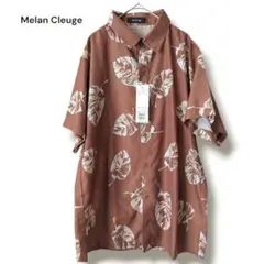 新品 メランクルージュ リーフ柄 ブラウン シャツ ブラウス メンズ 総柄 Mのサムネイル