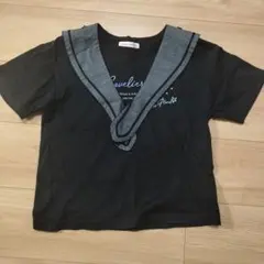 mezzo piano セーラー襟 Tシャツ S (140)