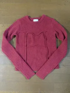 lLAN ニット ビスチェデザインリブニットトップス 赤 レッドのサムネイル