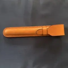 レザー製スリム筆箱 ブラウン