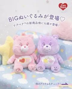 【写真多数】ケアベア ミルキーカラー お座りBIGぬいぐ るみ 2体コンプリート