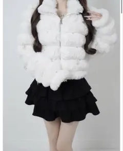Lumi puff kirakira bijou fur coat ホワイト