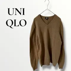 UNIQLO ユニクロ　長袖ニット　ブラウン　ウール100% M