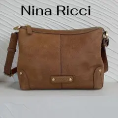 Nina Ricci ブラウンレザーショルダーバッグ