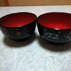 会津漆器 5.0 ラーメン丼ぶり お椀 赤ベコ 2個セット レンジ◎ - メルカリ