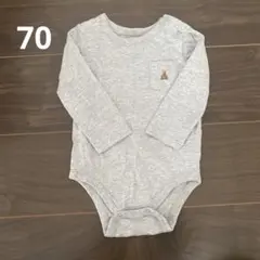 GAP グレー 長袖ロンパース 6-12ヶ月