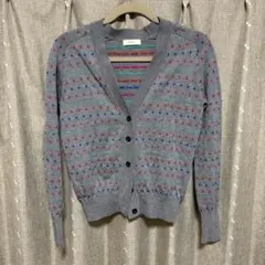 y111106 Paul Smith カーディガン　ドット　水玉　グレー　長袖