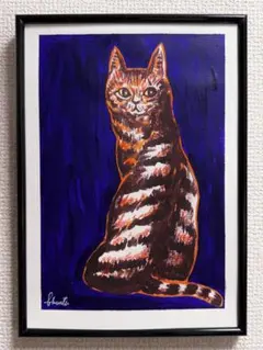 猫 アクリル画 原画 ドローイング - メルカリ