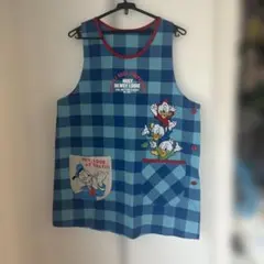 DISNEY ディズニー ドナルド エプロン 青 介護士 保育士　幼稚園教諭