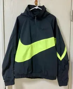 Nike ビックスウォッシュアノラック黒/蛍光イエローSサイズ
