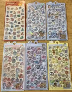 【正規品】韓国公式　ポケモン他3Dボンボンドロップ 6セット1枚はオーロラシール