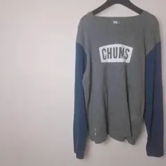 CHUMS ロングTシャツ　グレー✖ダークブルーのサムネイル